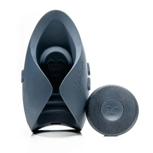 4.75-inch Silicone Blue Rechargeable Vibrating Masturbator with Pulse Plate Tech