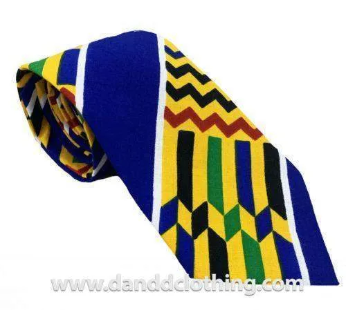 African Ankara Tie, Blue