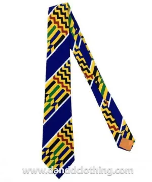 African Ankara Tie, Blue