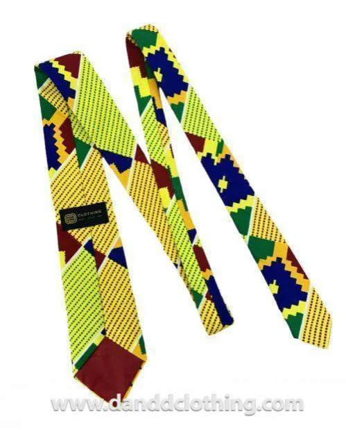 African Ankara Tie, Yellow