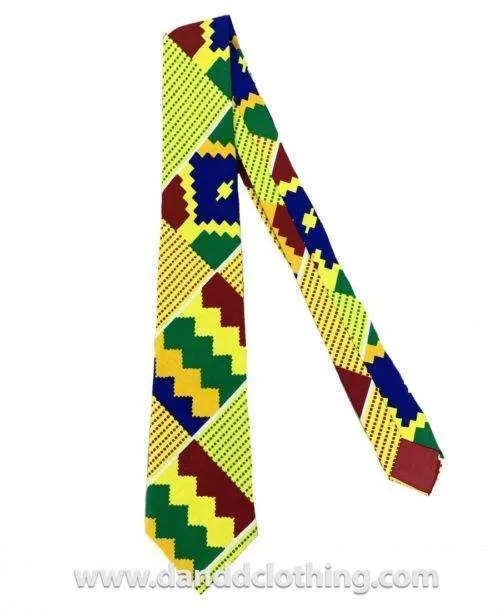 African Ankara Tie, Yellow