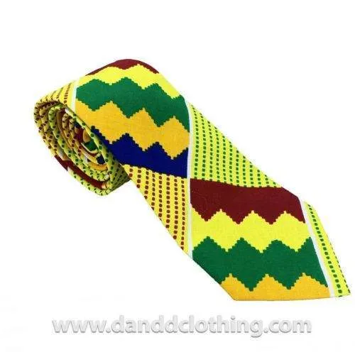 African Ankara Tie, Yellow