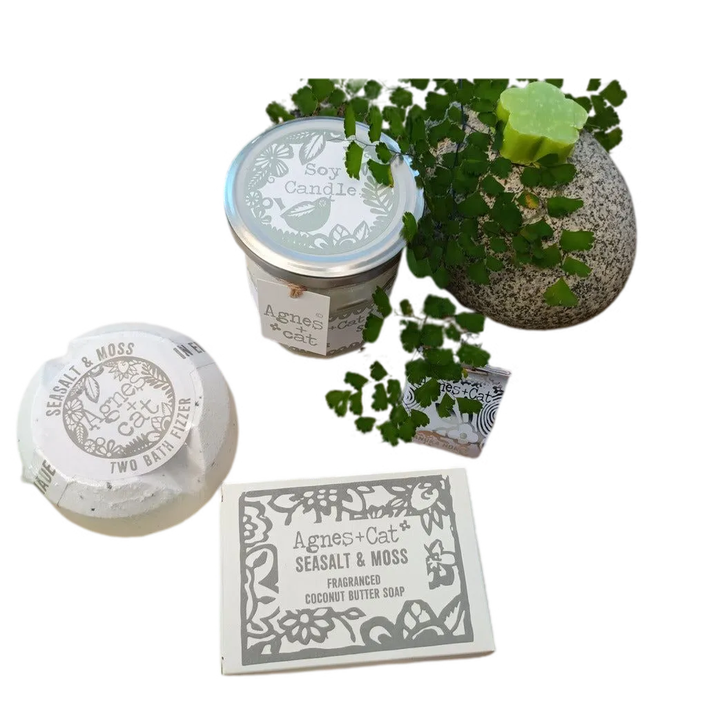 Agnes & Cat - Eco-Friendly Natural Relaxing Bath & Body Gift Set - Sea Salt & Moss