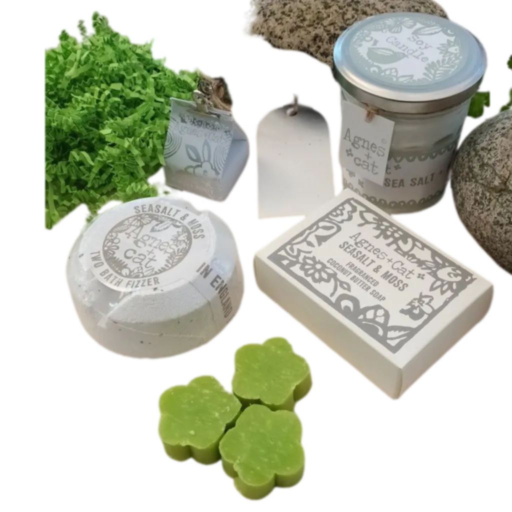 Agnes & Cat - Eco-Friendly Natural Relaxing Bath & Body Gift Set - Sea Salt & Moss