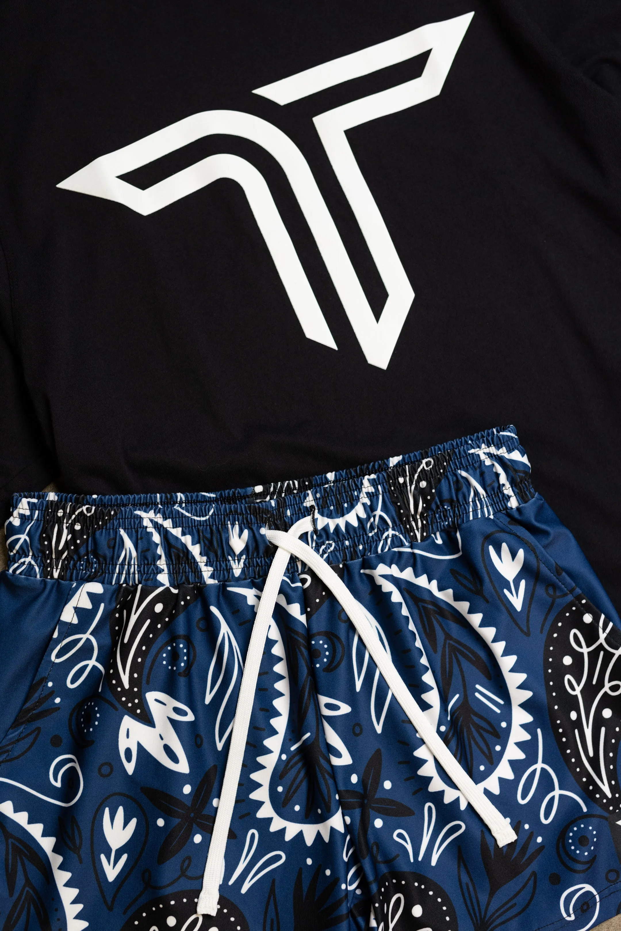 Bandana Gym Shorts (5” & 7" Inseam) - Blue