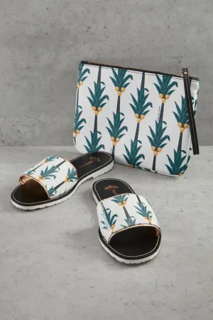 Coconut Printed Slide & Clutch Set