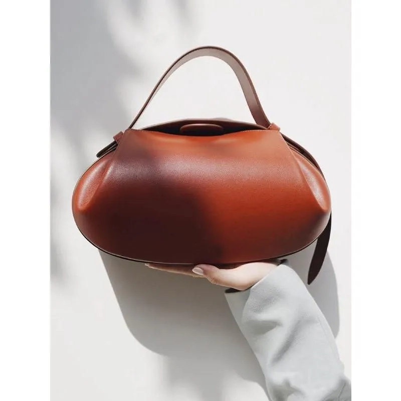 Elegant Round Vegan Leather Handbag