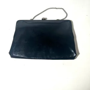 Elegant Vintage Black Clutch with Metal Chain