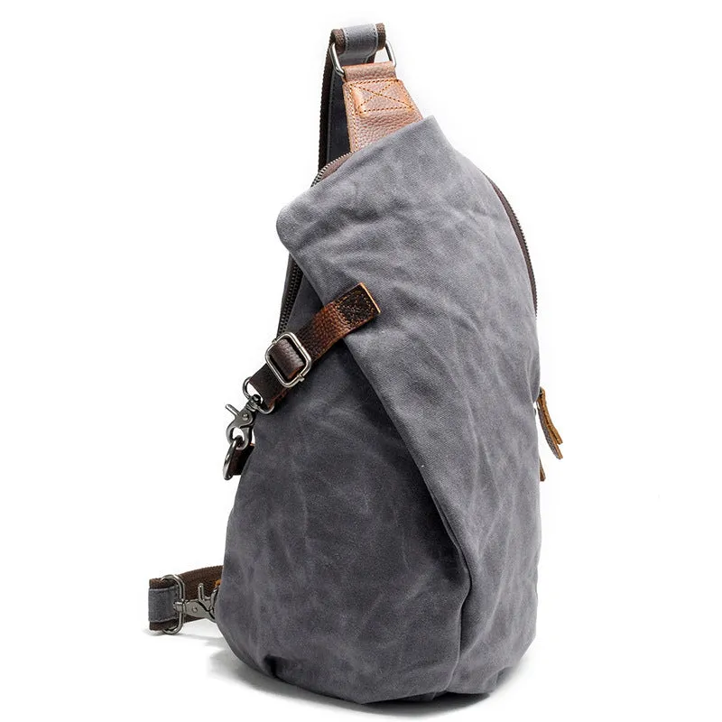 European And American New Chest Bag Men's Shoulder Bag Wax Canvas Messenger Bag