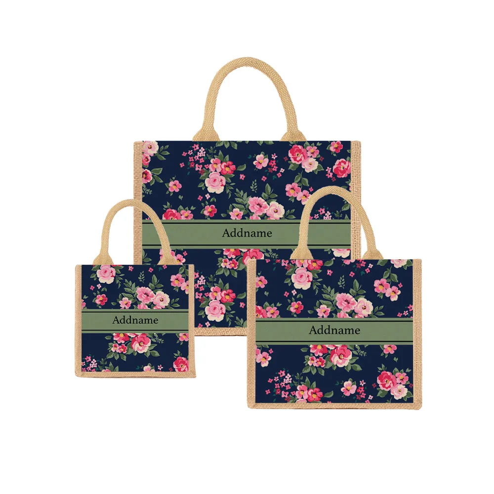 Flora Blossom Jute Tote Bag