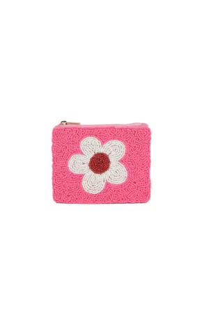 Flower Mini Beaded Pouch