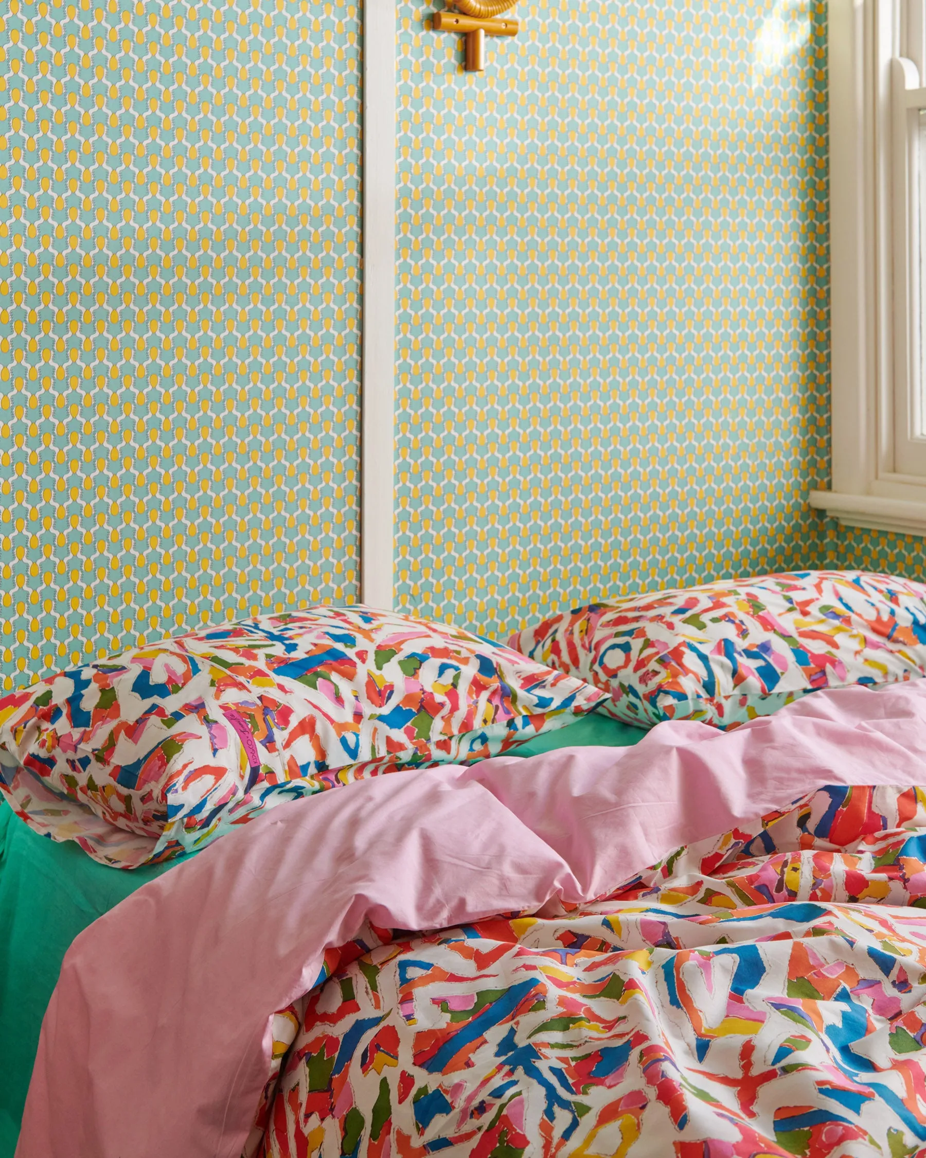 Kip & Co x Jenny Kee Opal Oz Pax White Organic Cotton Pillowcases