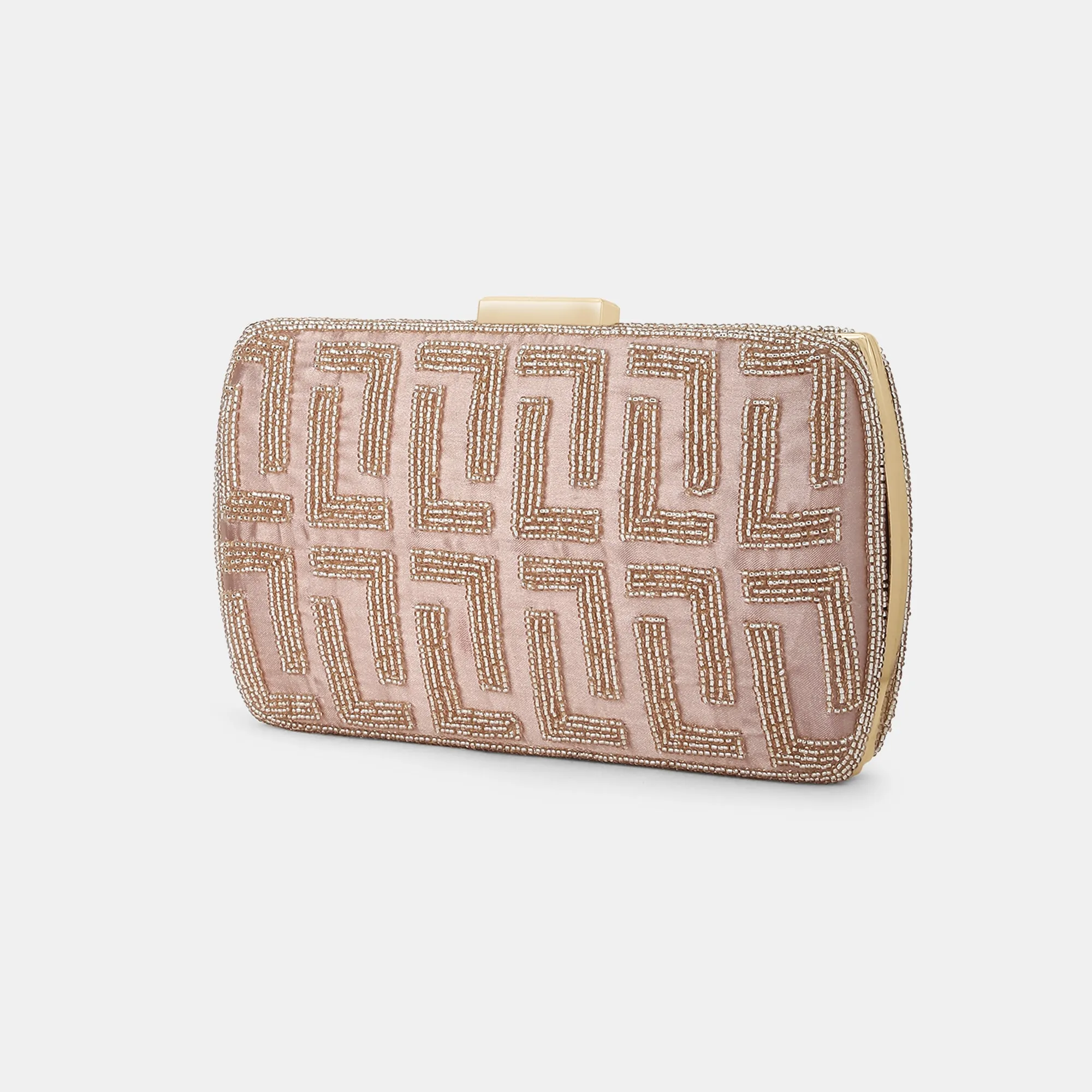 Lavie Luxe Gemmy Rose Gold Medium Women's Frame Clutch