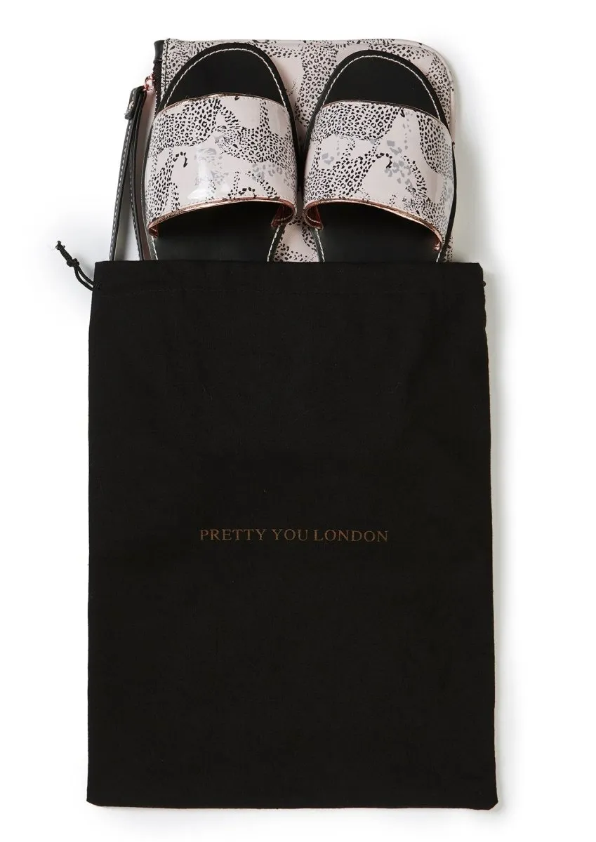 Leopard Printed Slide and Clutch Set