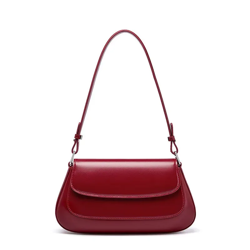 Luxury Genuine Leather Vintage Shoulder Bag for Women – High-Quality Cowhide Handbag