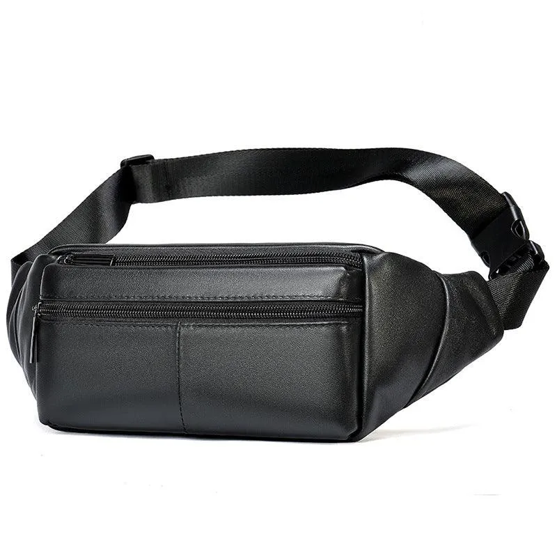 Men's Sports Sheepskin Diagonal Chest Bag