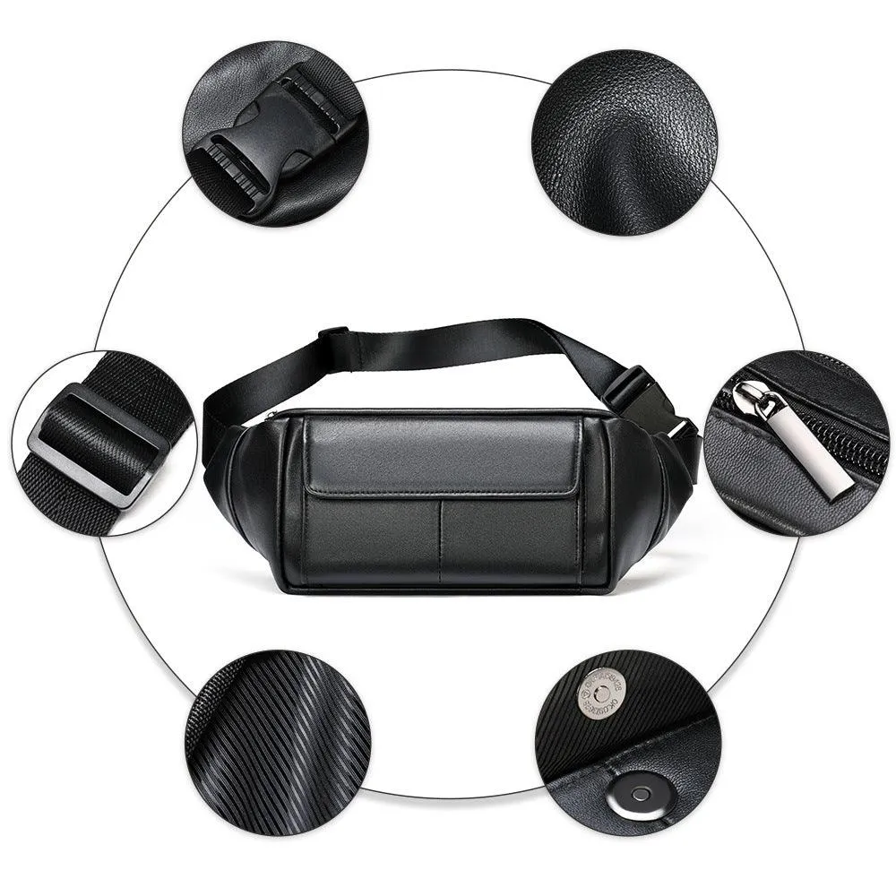 Men's Sports Sheepskin Diagonal Chest Bag