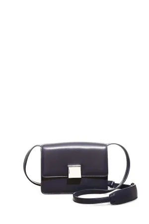 Mercedes Flap Bag in Navy Nappa Leather
