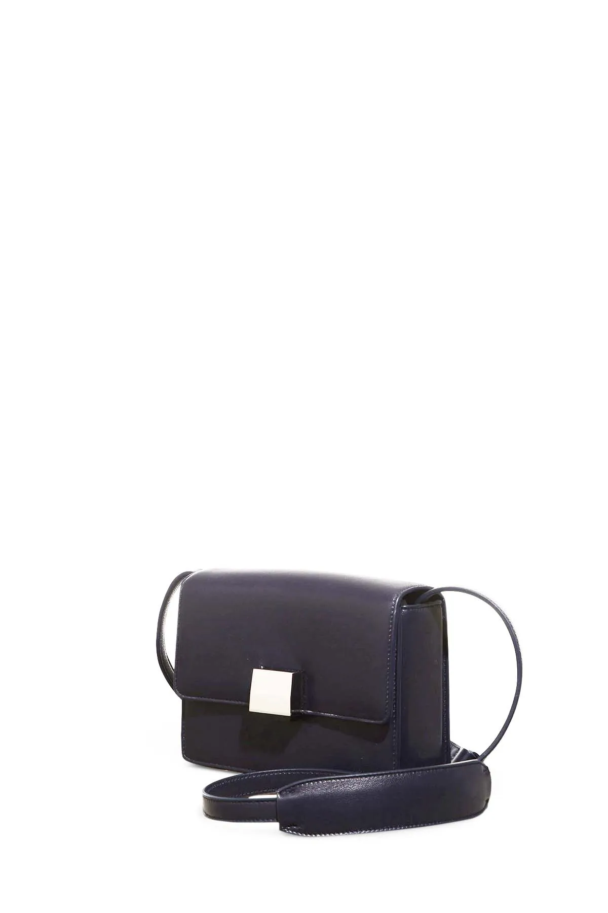 Mercedes Flap Bag in Navy Nappa Leather