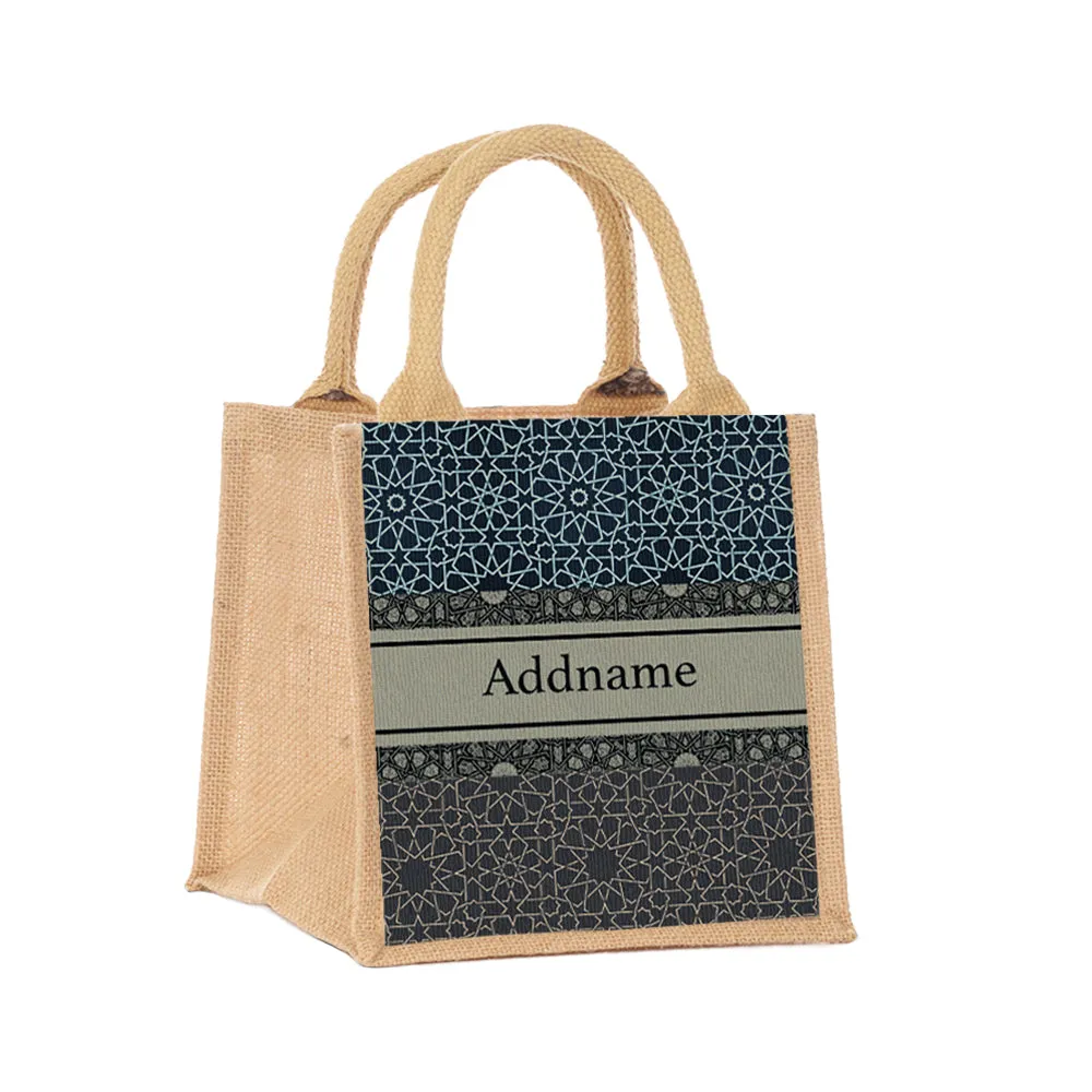 Moroccan Geometric Jute Tote Bag