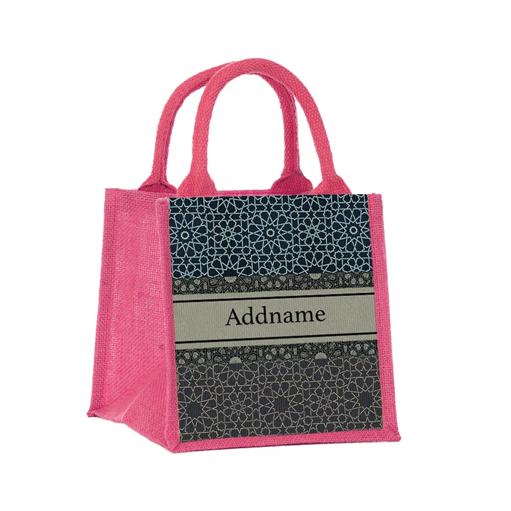 Moroccan Geometric Jute Tote Bag