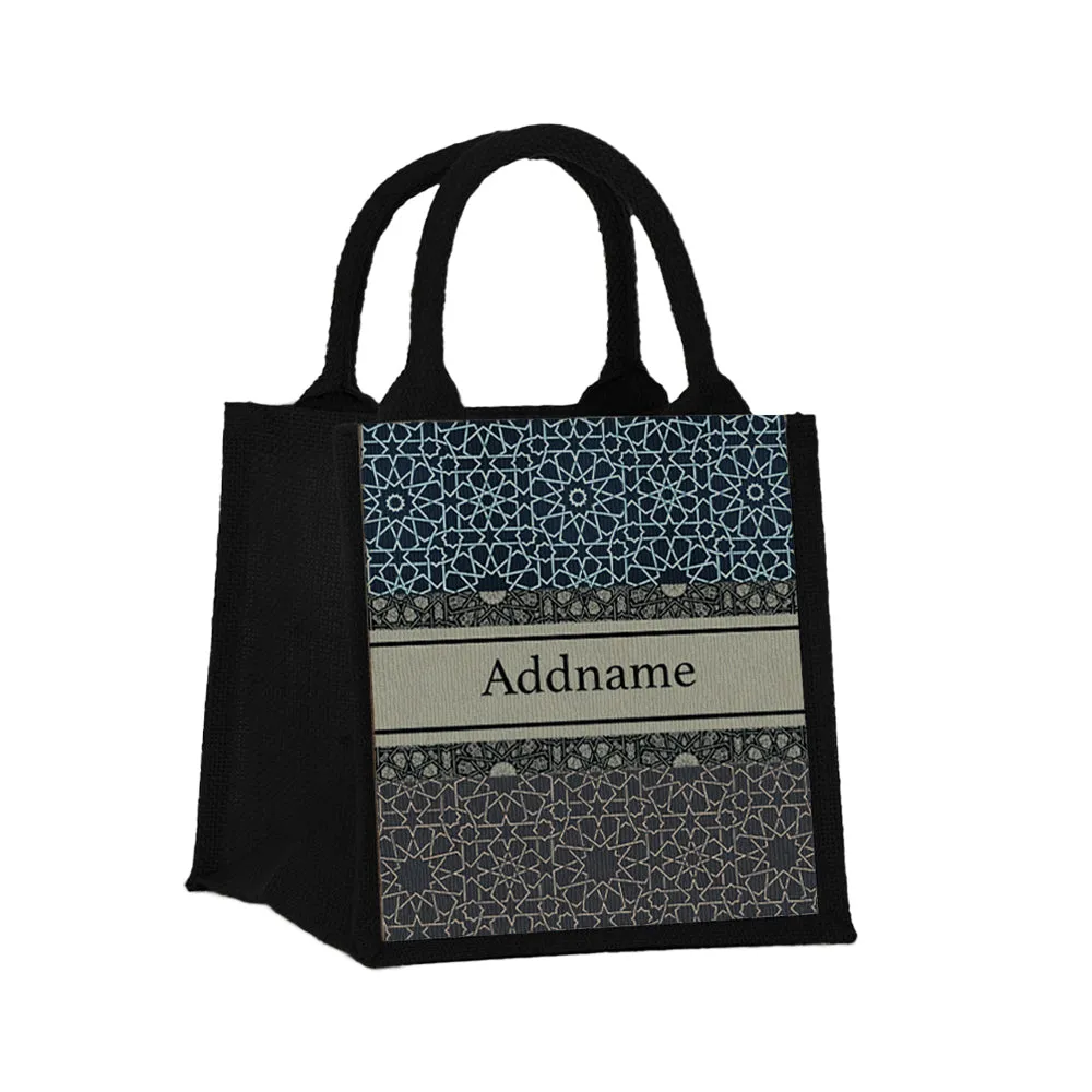 Moroccan Geometric Jute Tote Bag