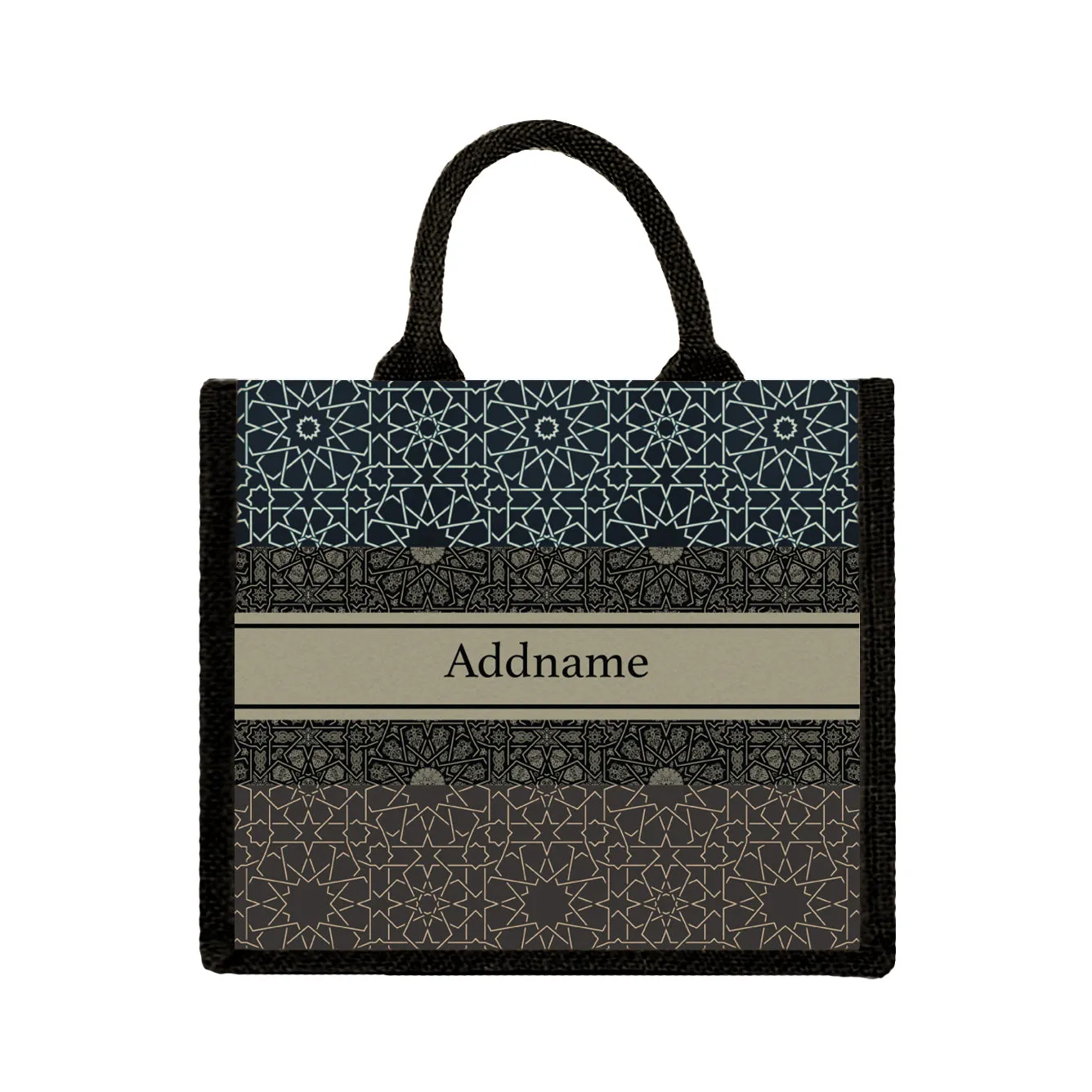 Moroccan Geometric Jute Tote Bag