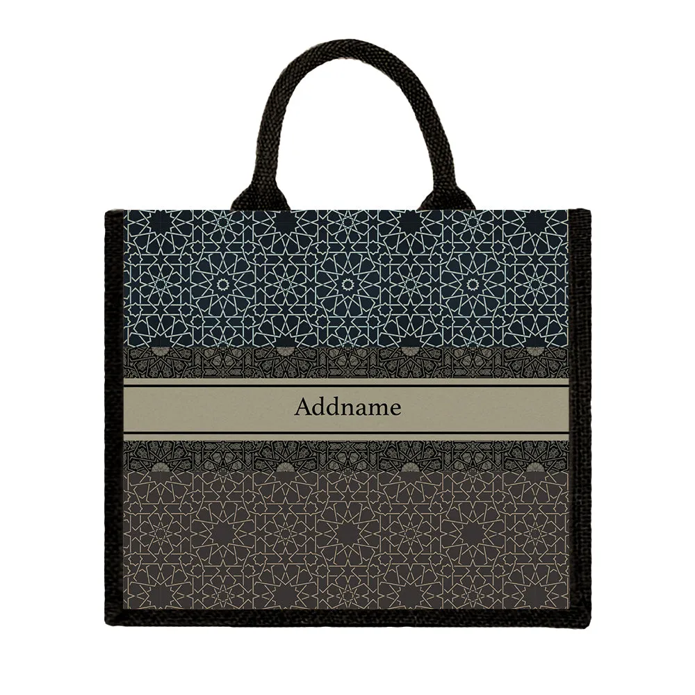 Moroccan Geometric Jute Tote Bag