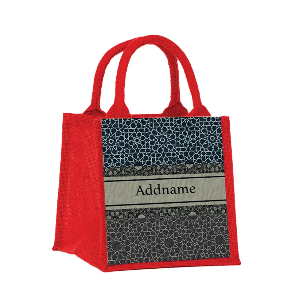 Moroccan Geometric Jute Tote Bag