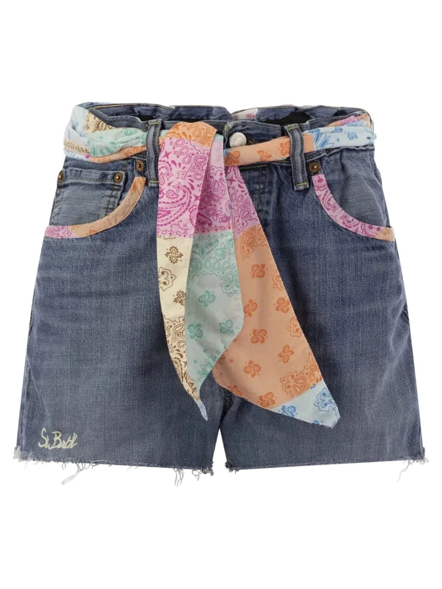 Pantaloncini in denim Bandana