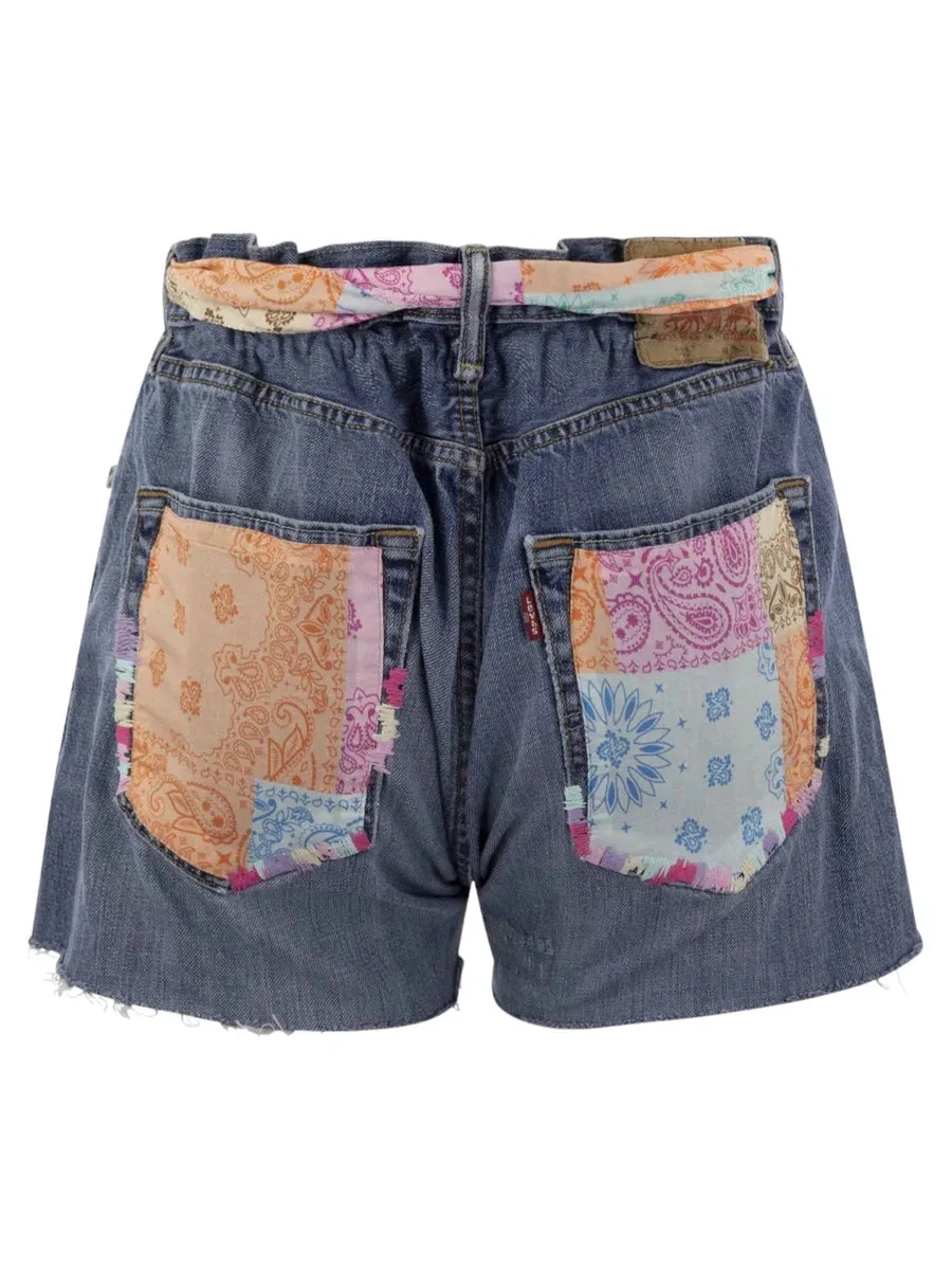 Pantaloncini in denim Bandana
