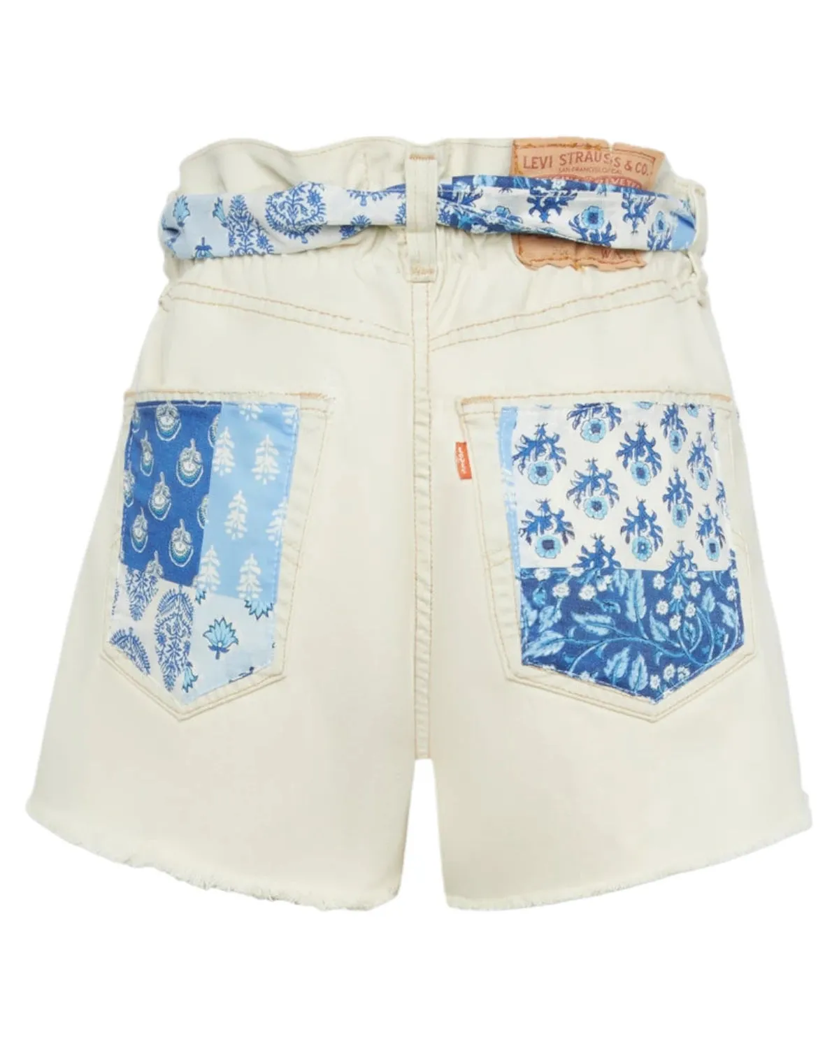 Shorts Arizona in Denim Upcycled con Patch Floreale