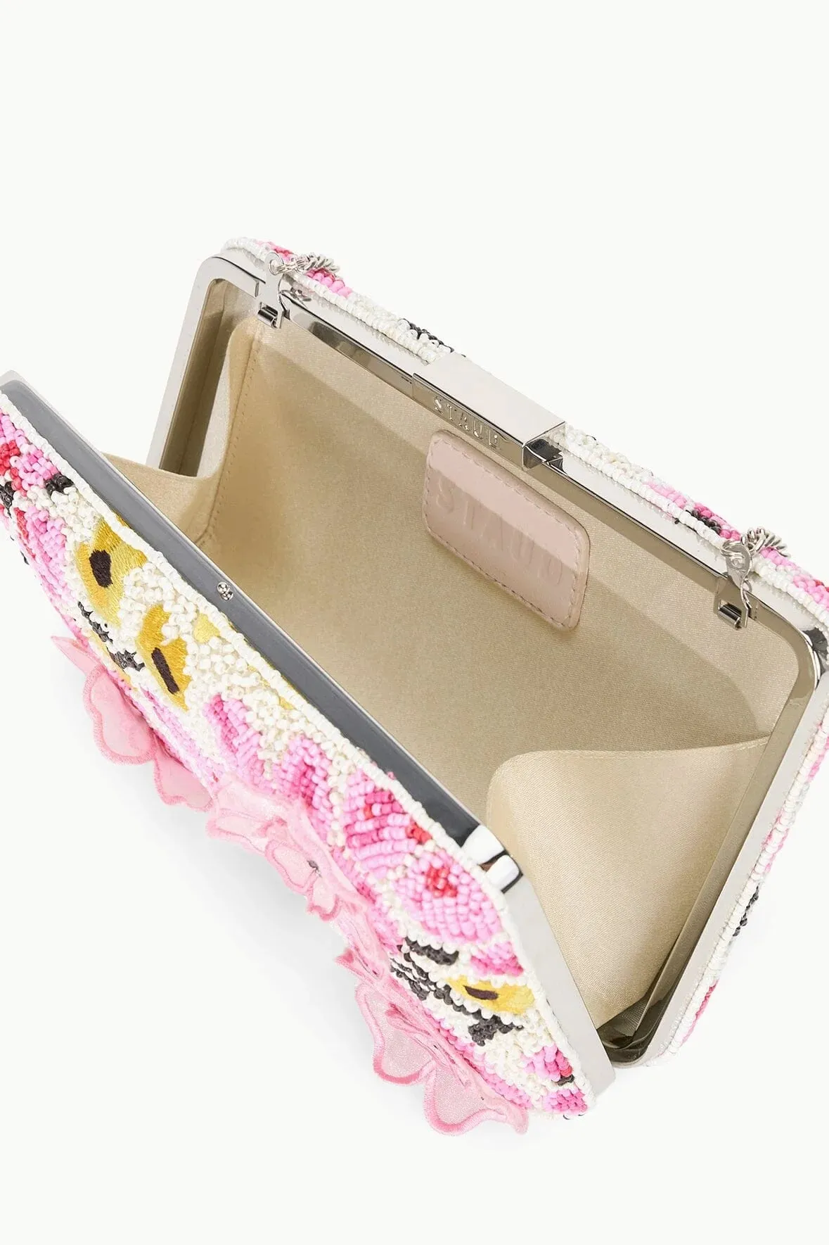 Staud Carmella Beaded Clutch Blossom Floral