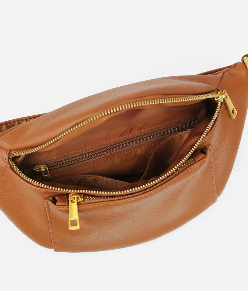 The Fawny Pack - Faux Leather Fanny Pack Crossbody Bag Brown