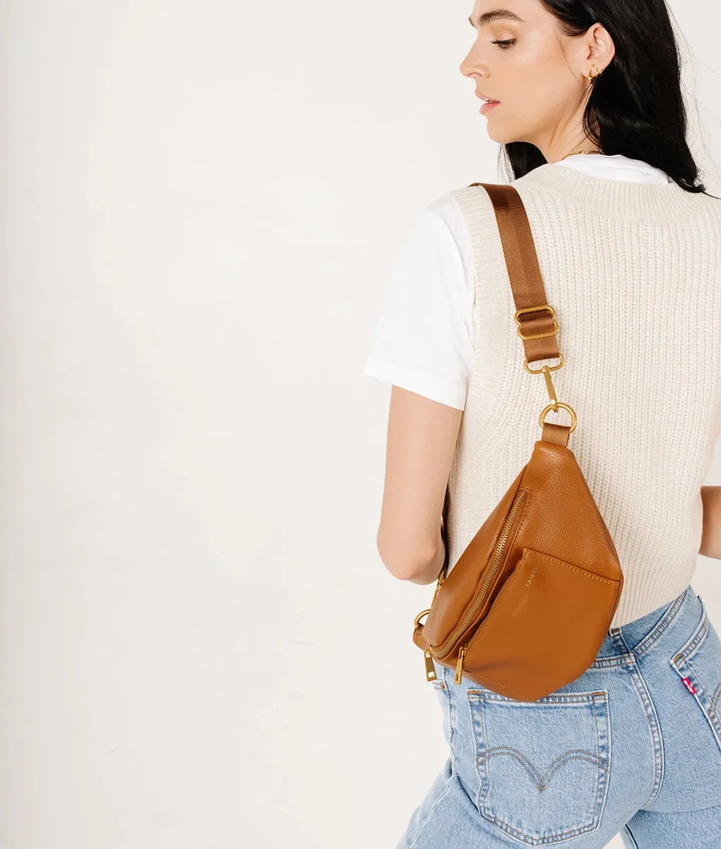 The Fawny Pack - Faux Leather Fanny Pack Crossbody Bag Brown