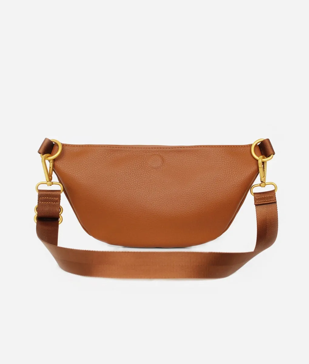 The Fawny Pack - Faux Leather Fanny Pack Crossbody Bag Brown