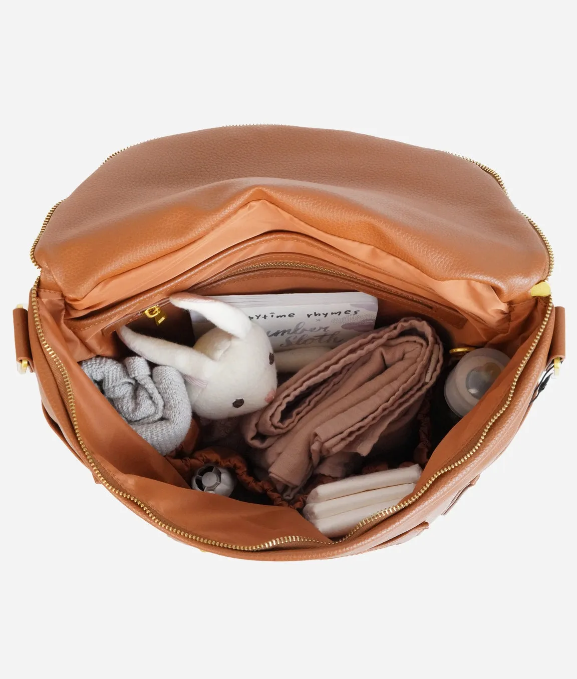 The Original Diaper Bag - Faux Leather Backpack - Brown
