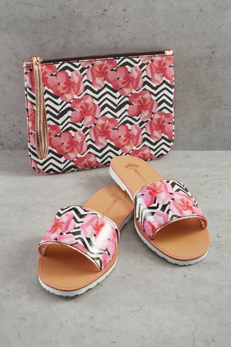 Zig Zag Printed Slide & Clutch Set